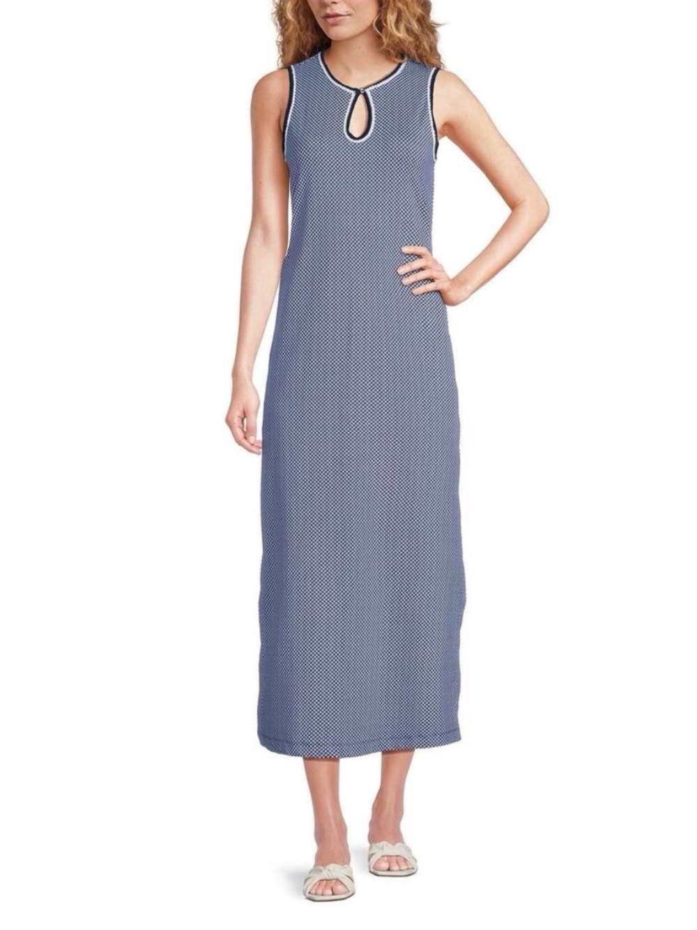 J.McLaughlin Primavera Knit Keyhole Crew Neck Sleeveless Midi Dress Size Medium